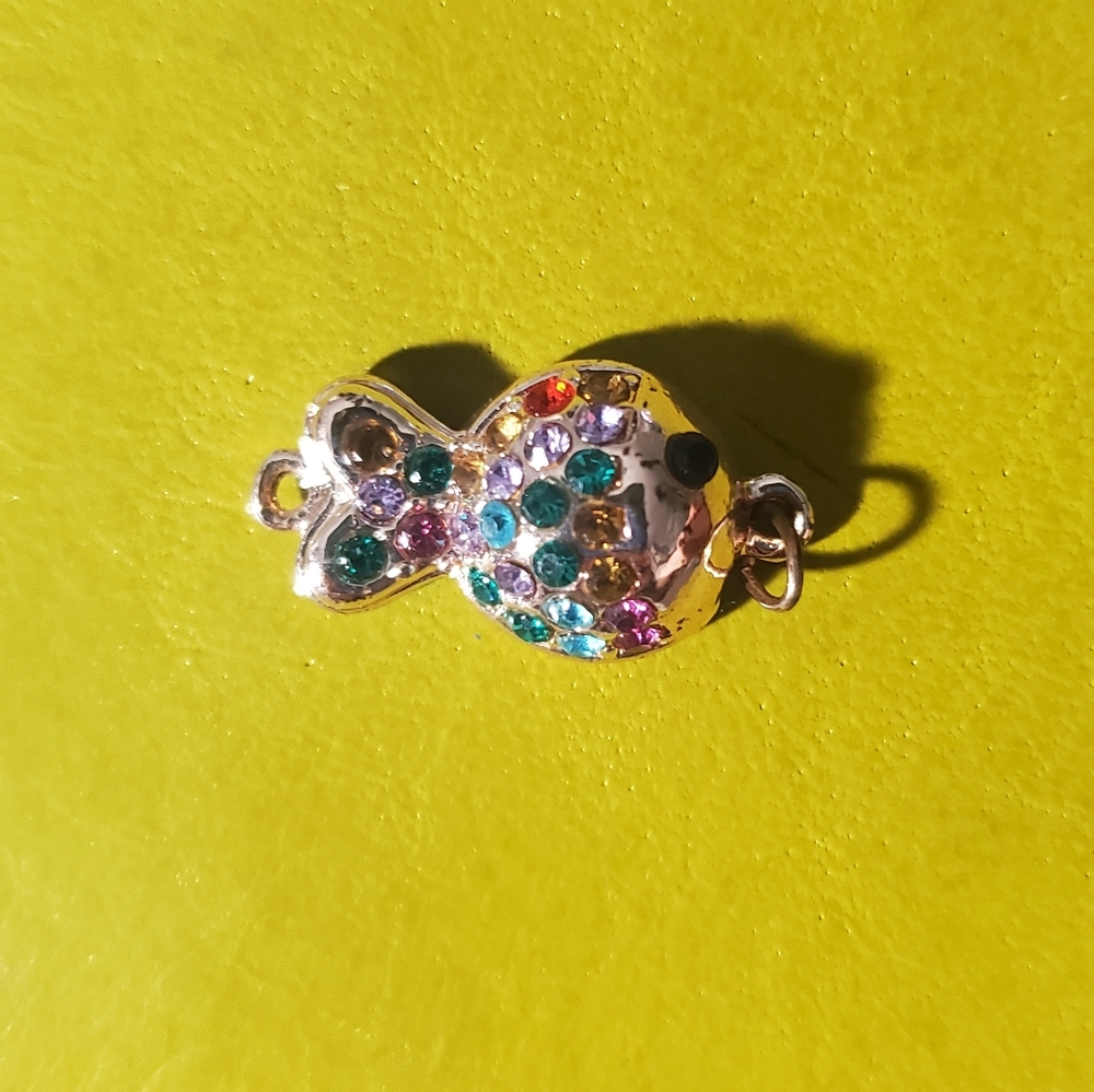 Beautiful Colourful Crystalized Pisces Fish Pendant